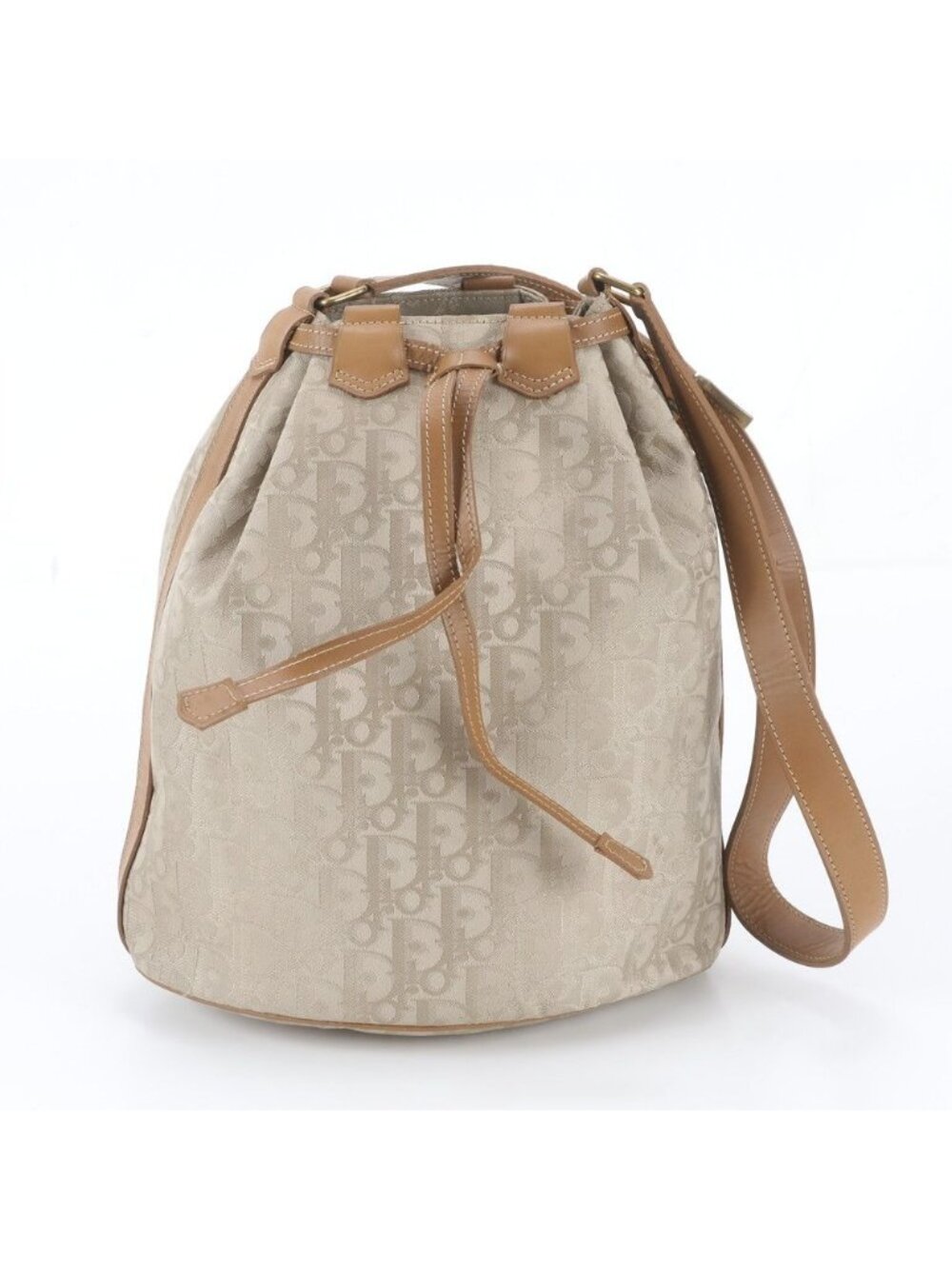 Dior Trotter Drawstring Leather Shoulder Bag